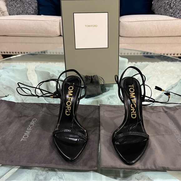 Authentic NIB TOM FORD LEATHER TASSEL ANKLE WRAP SANDAL...RETAIL $1390 - Picture 9 of 13